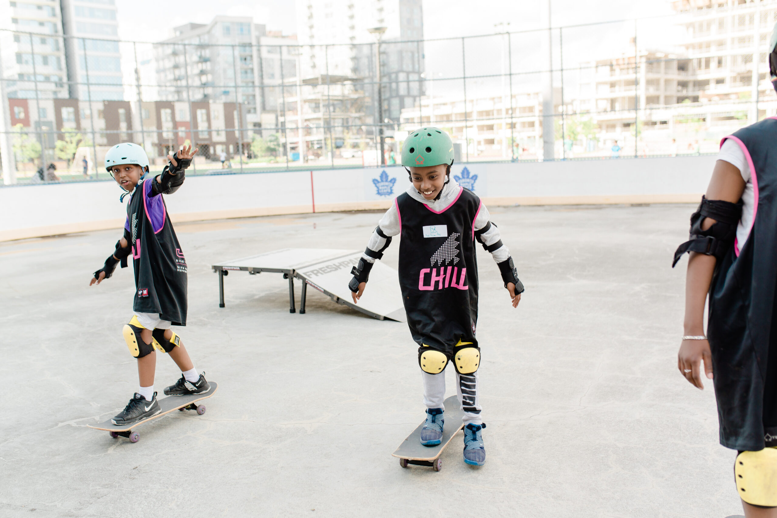 Chill youth enjoying themselves skating.