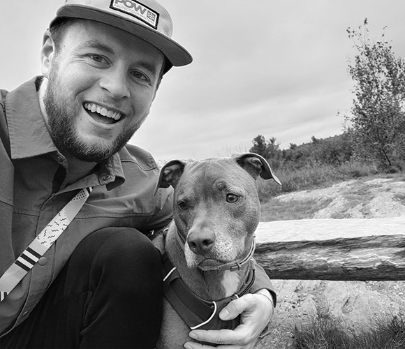 Photo of Dave Wadleigh and his dog.