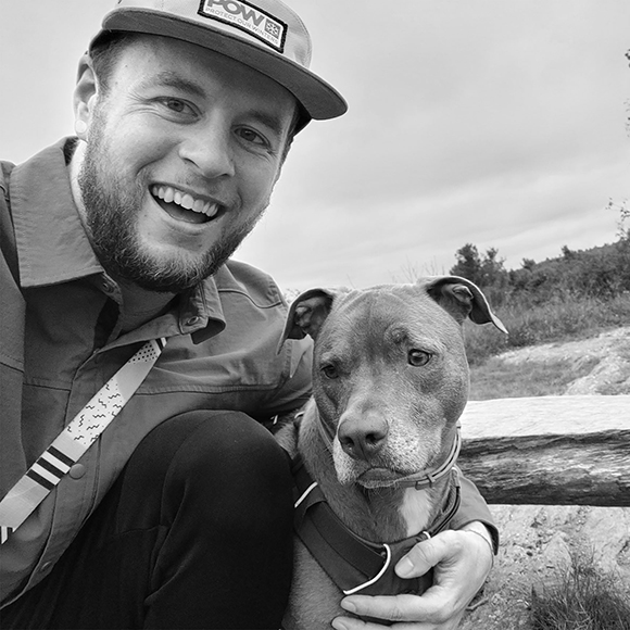 Photo of Dave Wadleigh and his dog.
